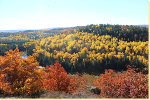 View of Wolf Lake & Eagles hill from east viewpoint on Loon-Beaver trail 2016-10-19